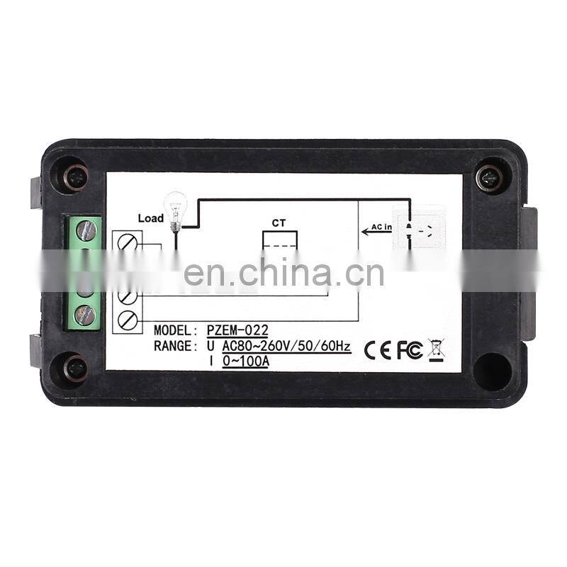 Digital Voltage Current Meter LCD Panel Amp Volt Watt Kwh Power Factor Meter AC80-260V 100A Voltmeter Ammeter with Coil CT TX022