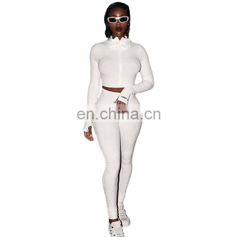 Manufacturer wholesale women's spring and summer new cardigan jacket + folded pants sexy slim 2-piece suit