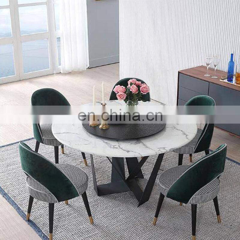 modern style round marble dinning table set dining room furniture