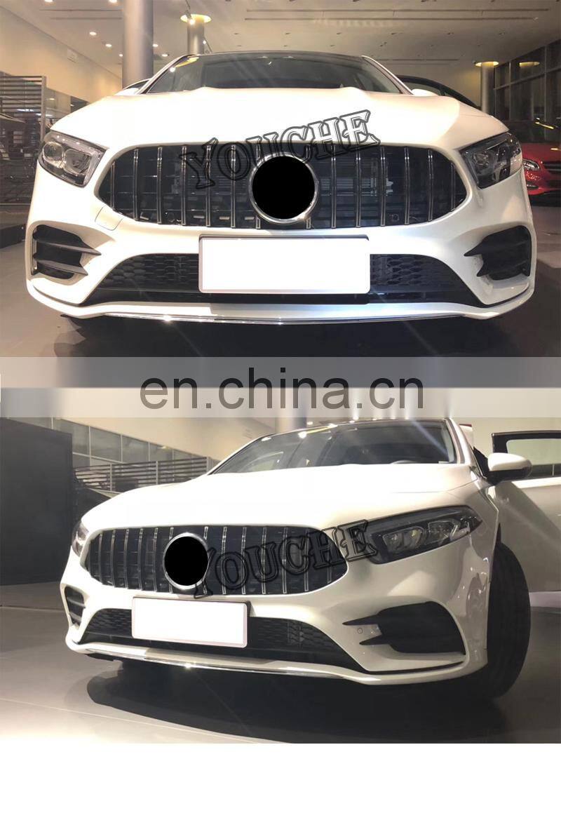 GT R style front bumper grille mesh for Mercedes Benz A class W177 ABS grill