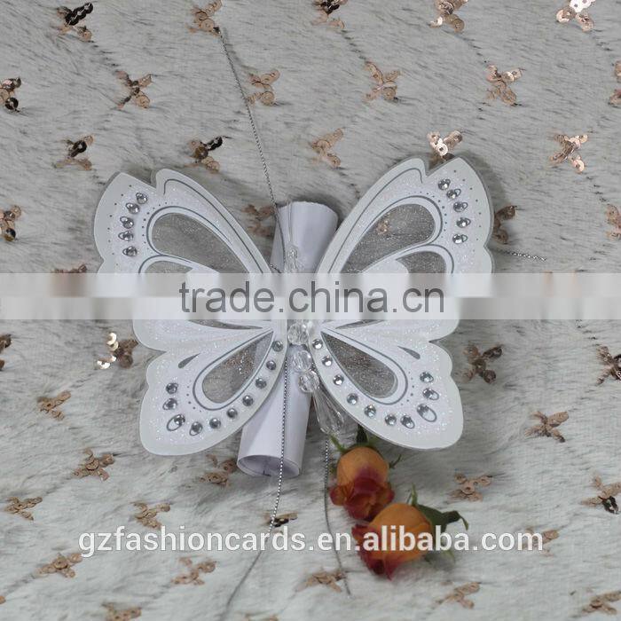 2014 Unique Luxury Butterfly Wedding Card
