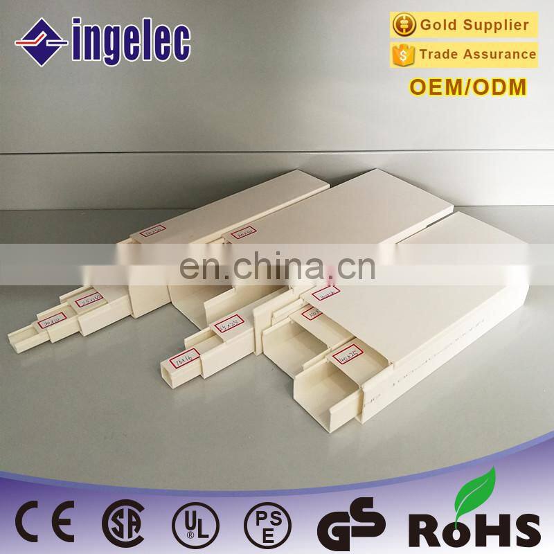 2M 76X16mm White PVC Good Insulation The Round Type Solid Wring Duct, 0.75mm/1.3mm/1.5mm/2.4mmthickness Cable trunking