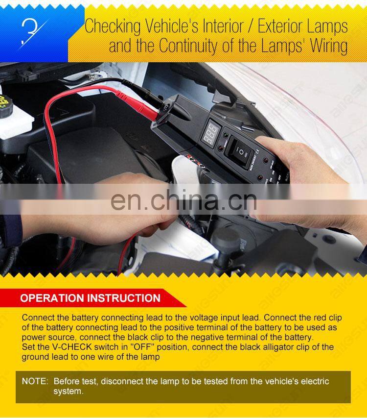 Allosun EM288 Automotive Multimeter Car Battery Voltage Tester Lamp Continuity Check Relay Check