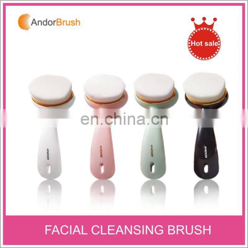 2021 superfine fiber Soft Facial Brush Deep Pore Cleansing Brush Nylon Face Washing Brush with Long Handle