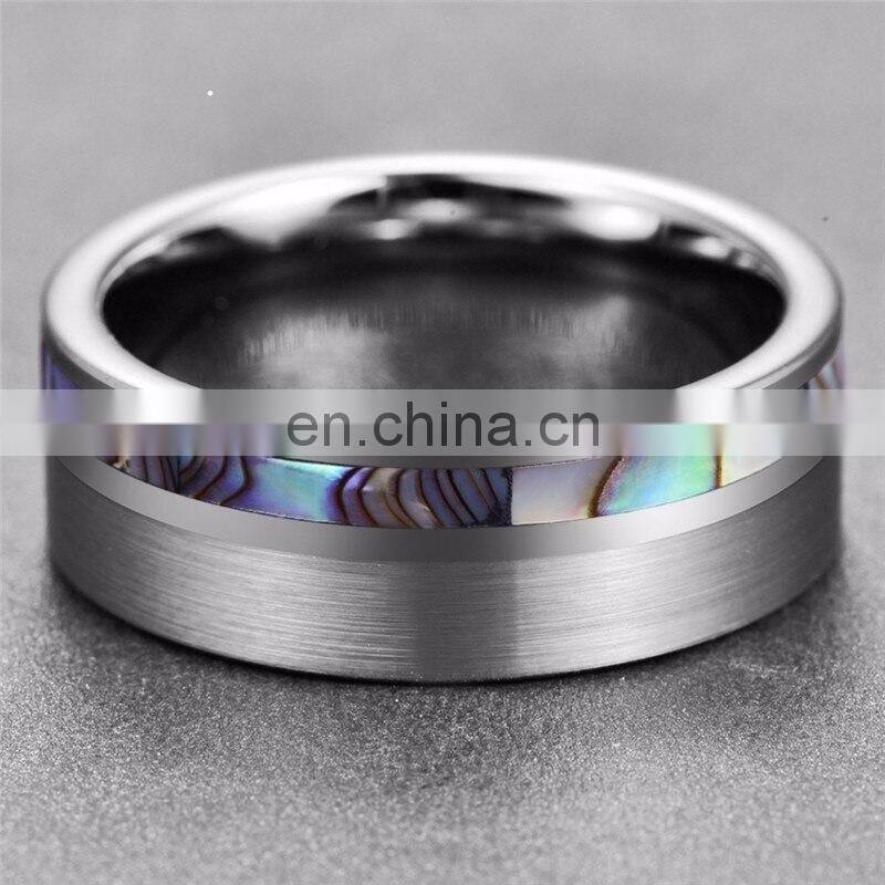 2021 Fashion Trend Simple Stainless Steel Shell Pattern Men's Ring Classic Glossy Wedding Ring Party Jewelry