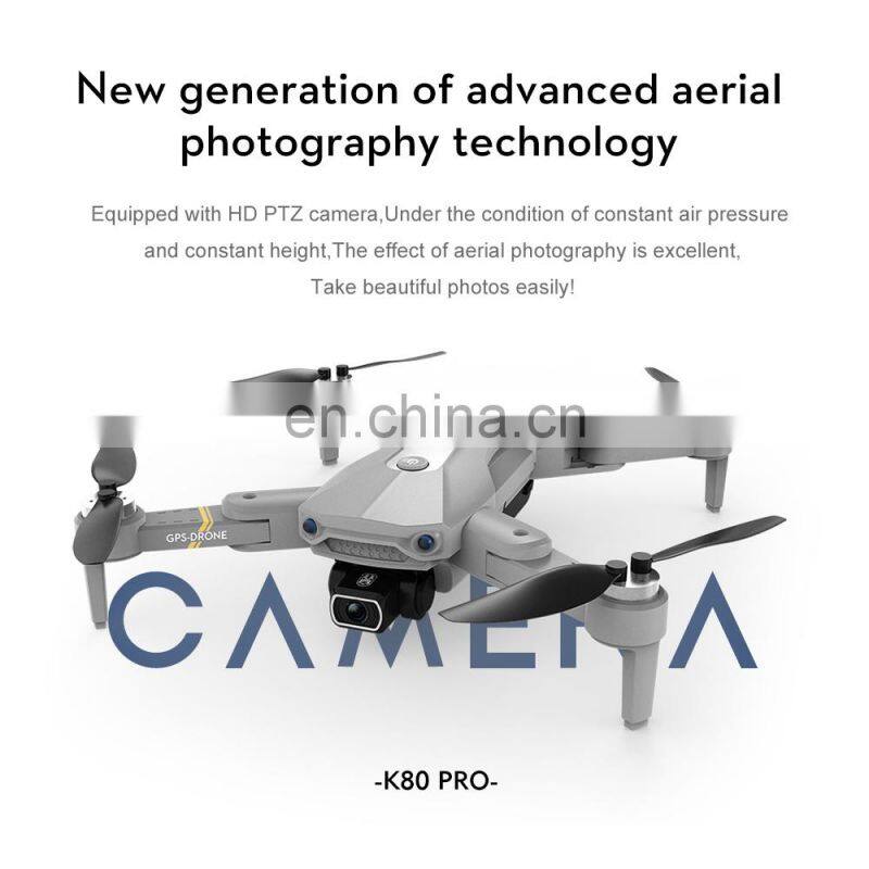 Wholesale K80 Pro Max 360 Degrees Obstacle Avoidance 8K HD Dual Camera 5G WIFI FPV Foldable RC Quadcopter Kid Toy Drones