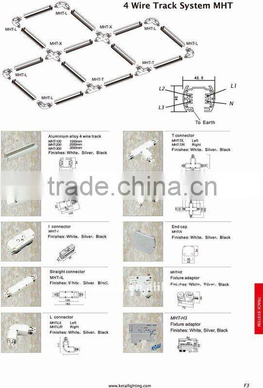 surface mounted three phases track square