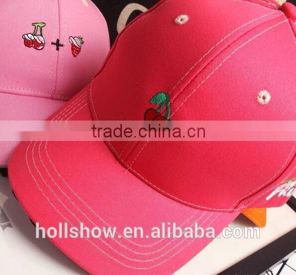 2016 Newest Fashion Simple Fresh Fruit Embroidery Men Women Curve Brim Plain Baseball Caps
