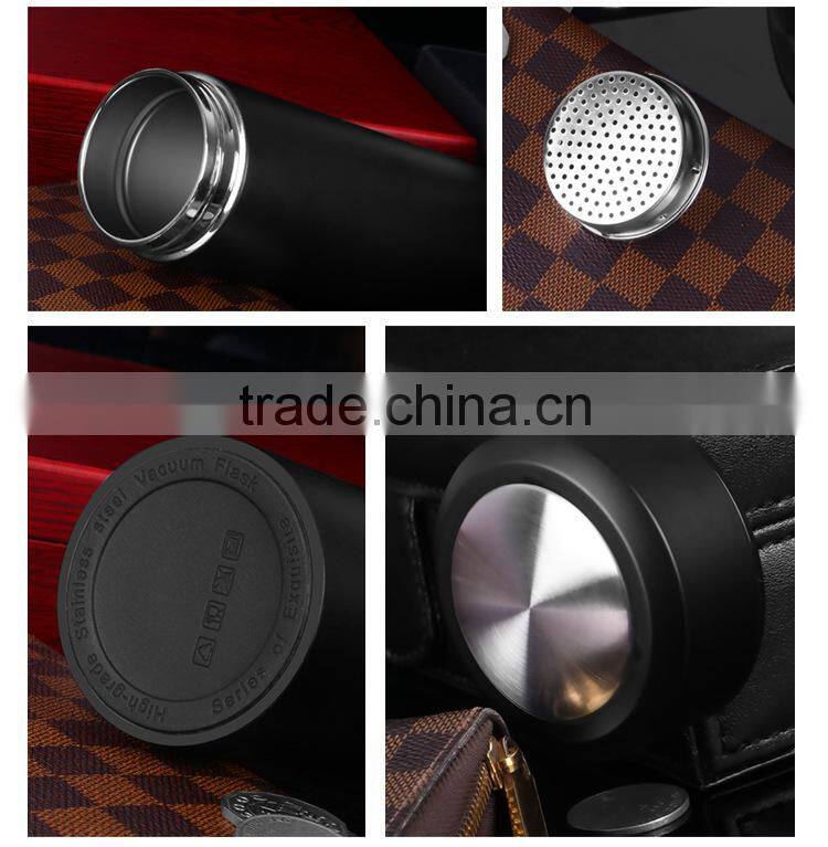 Straight stainless steel vacuum flash , dull polish water bottle,