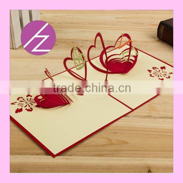 Stereo Heart Shape 3D Wedding Invitation Party Card 3D-2