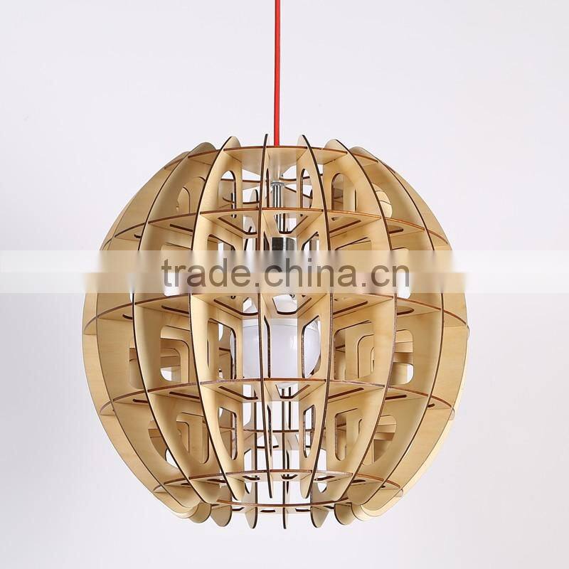 LED pendant light JK-8005B-35 Modern wooden shade pendant light for indoor