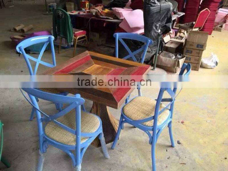 Square shape marble top restaurant table and wooden restaurant chair XT0780