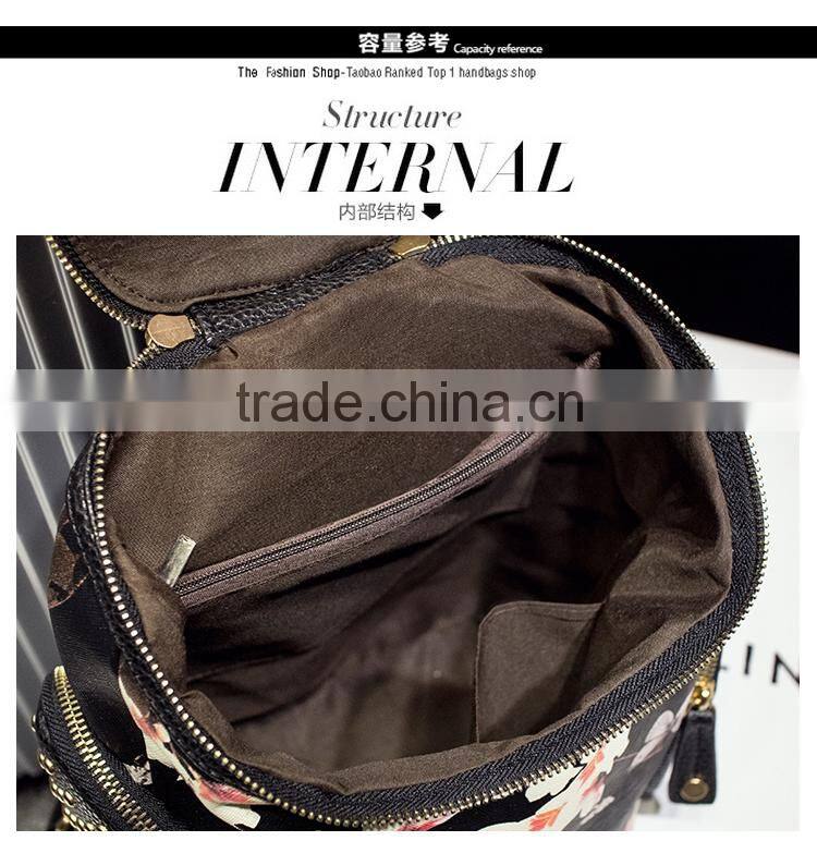 women butterfly printed backpack fashion rivet school bags