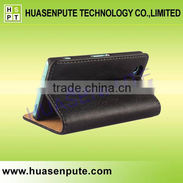 For Sony Xperia Z3 Mini Grain Cowhide Leather Flip Case