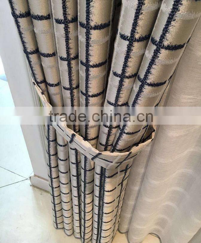 More modern grid jacquard shading bedroom window sitting room drapes