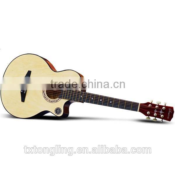 Differrent color quality student beginner 38 Size Ripple Pattern Colour basswood acoustic folk guitar