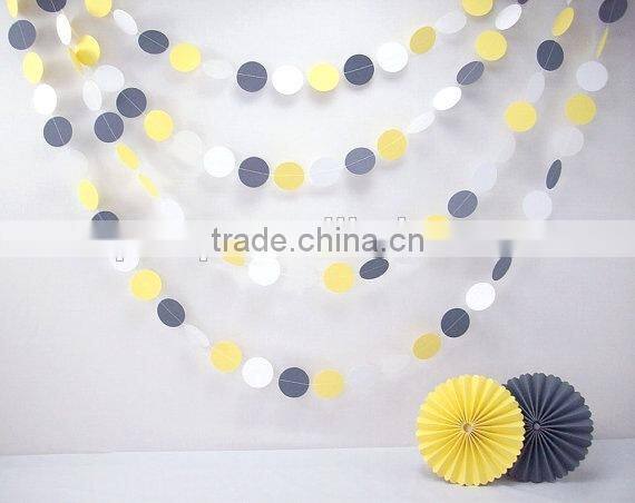 HOT!purple circle paper garland for home baby show decorations
