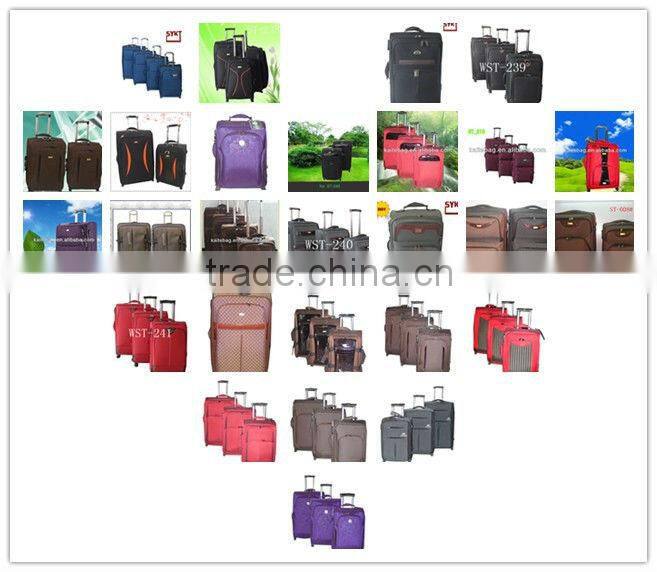 push button trolley nylon fabric with PU combination 4 pcs set trolley set
