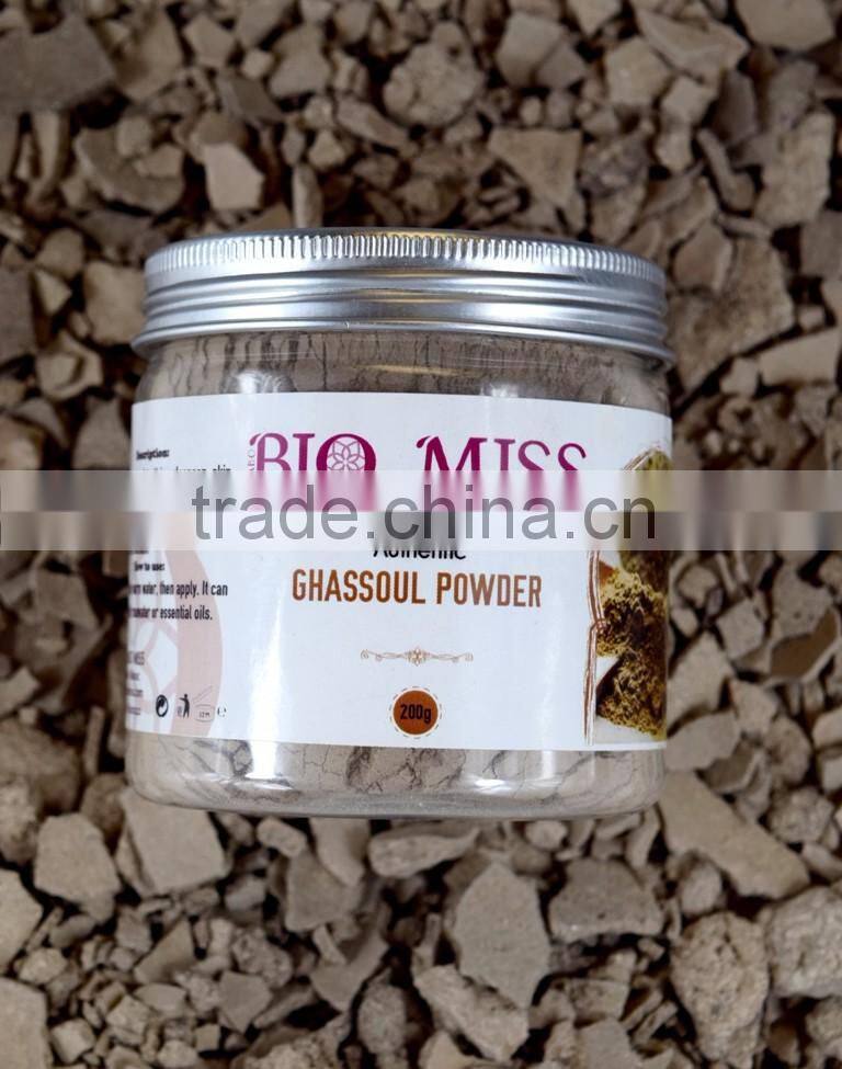100% Authentic and Natural Ghassoul Clay Powder - Finest Powder for Face, Body & Hair Mask