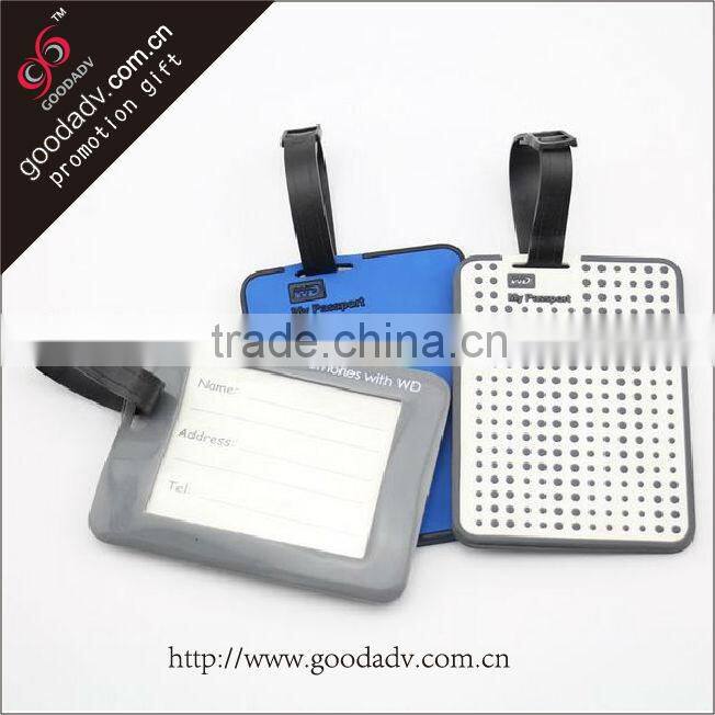 High quality soft rubber custom luggage tag for promotion