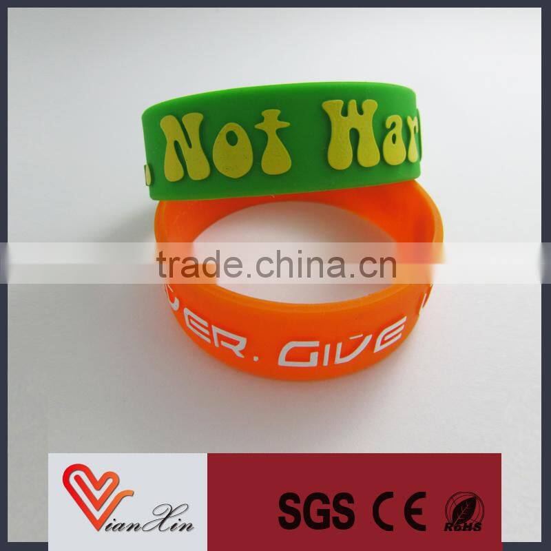 no minimum custom embossed ink filled silicone wristband