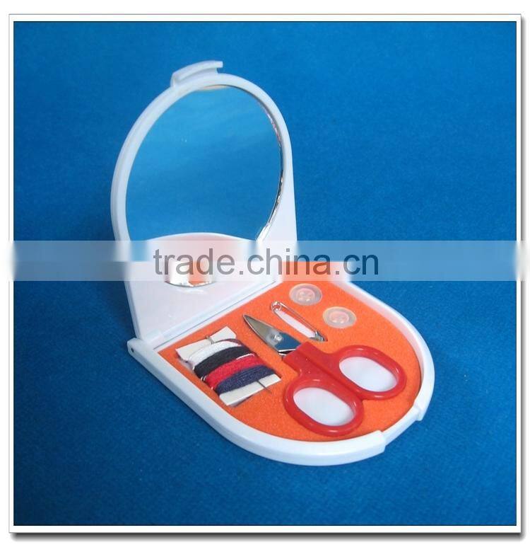 Mini travel sewing kit with mirror