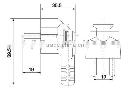 Indonesia schuko plug to IEC C15 power cord with SNI approval 16A 250V