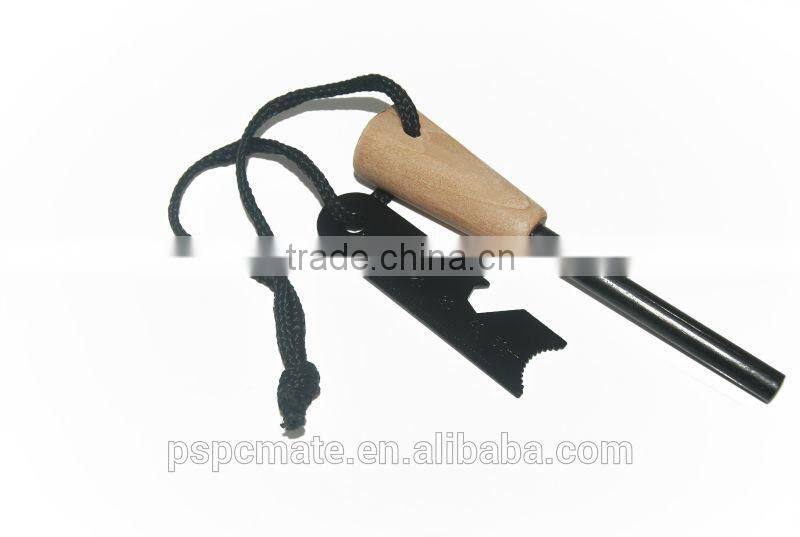 New arrival 7,000 Strike Survival Striker MAGNESIUM FIRE STEEL Wood Handle