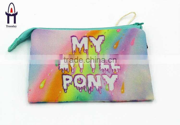 Heat transfer or silk printing mini canvas coin purse, lady wallet