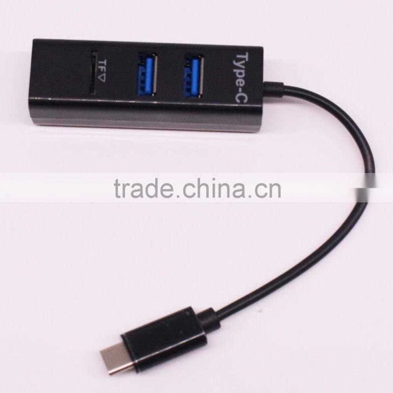 USB 3.1 Type-C Hub with 3 Ports USB 2.0 and Card Reader for the latest USB C laptop