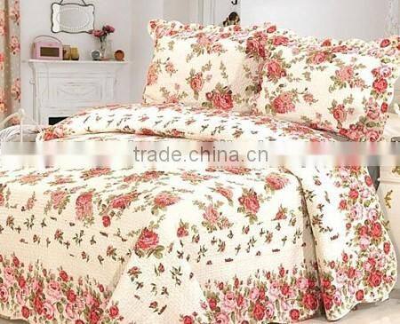 Brand new style pretty flowers bedding set patchwork quilt cotton quilt