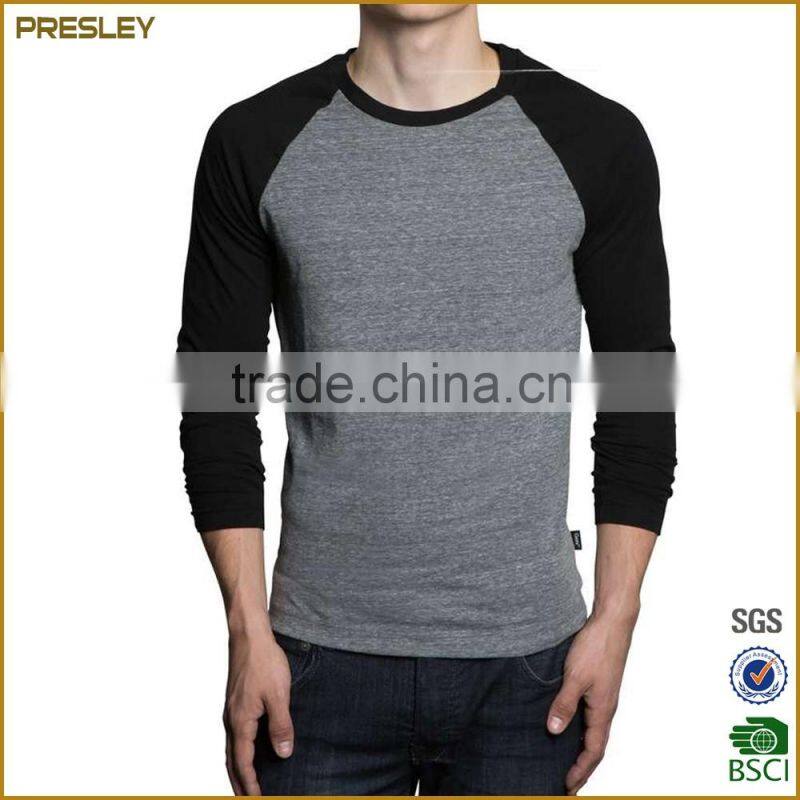 wholesale cotton 100% plain blank raglan 3/4 sleeve t shirt, custom cheap 3/4 sleeve raglan t shirts