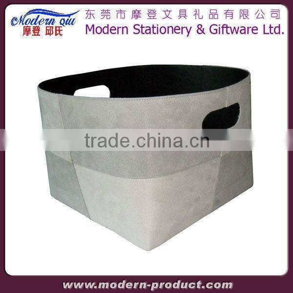 Household leather storage basket