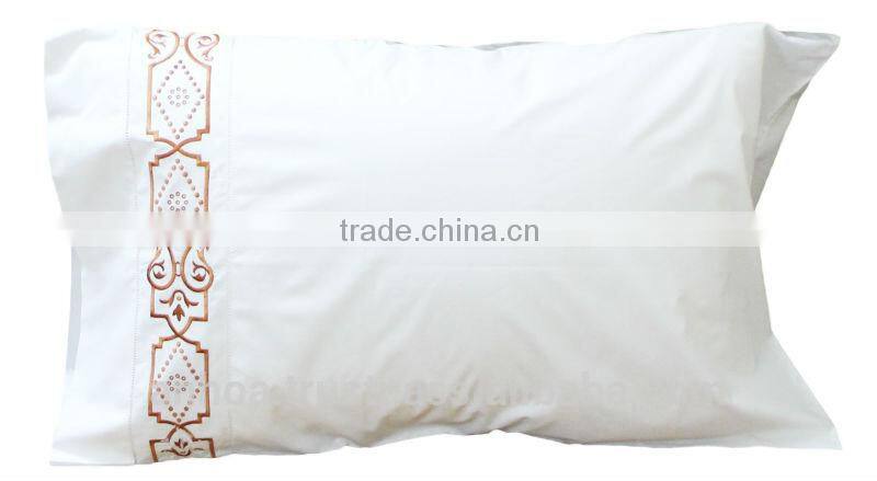 Wholesale plain cotton embroidery pillow cases for hotel