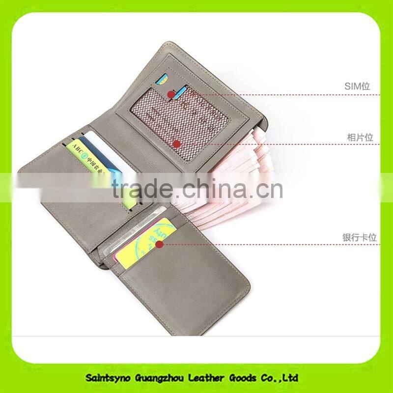 16390 Top selling fashion RFID blocking top grain leather wallet for men