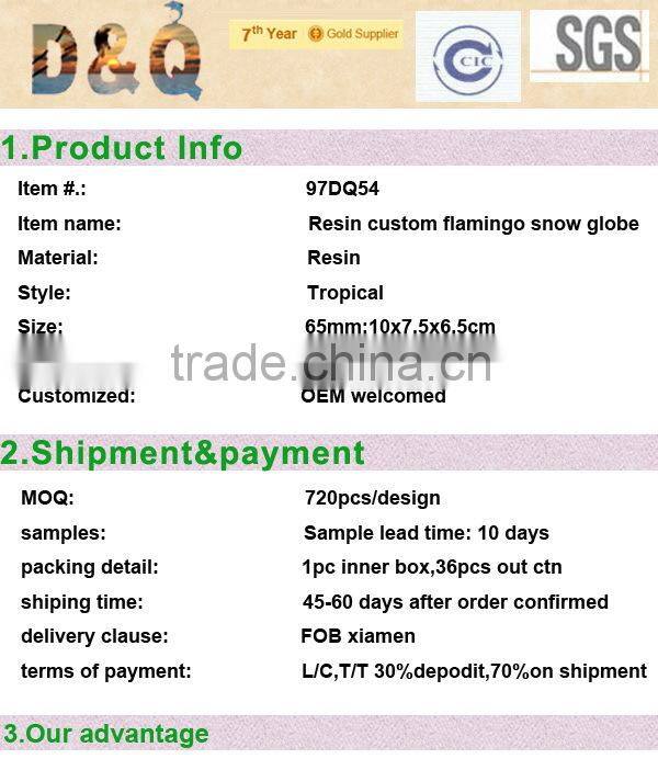 Souvenir custom resin snow globe with slipper base