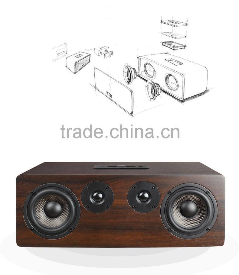 Wholesale Vintage wooden HiFi WiFi Stereo speaker