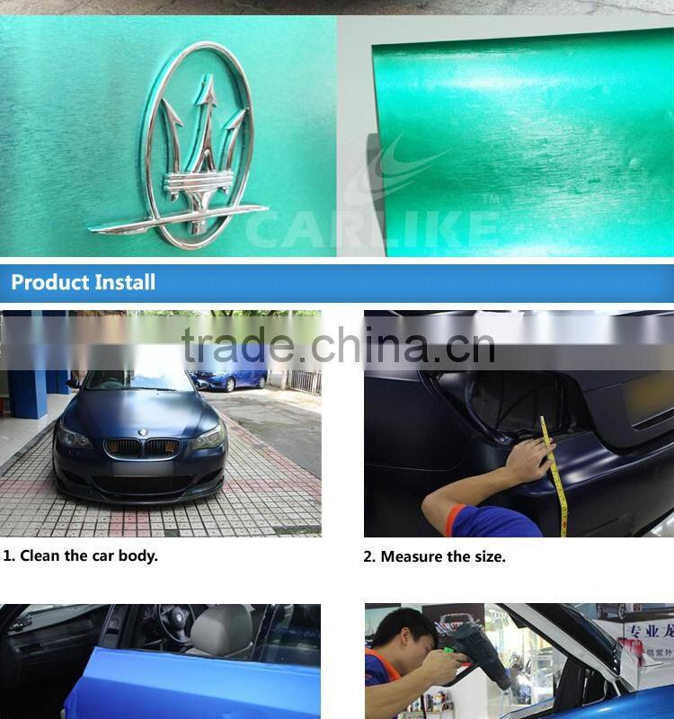 CARLIEK 1.52x20M Metallic Brushed Vinyl Auto Wrap Sticker