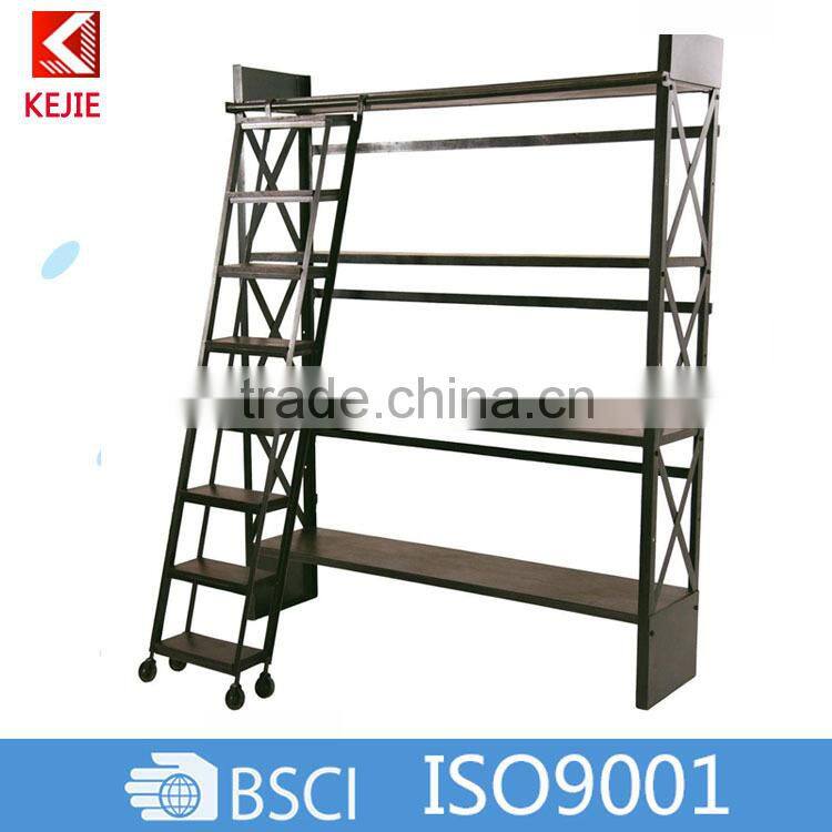 two step wall supported ladder display shelf