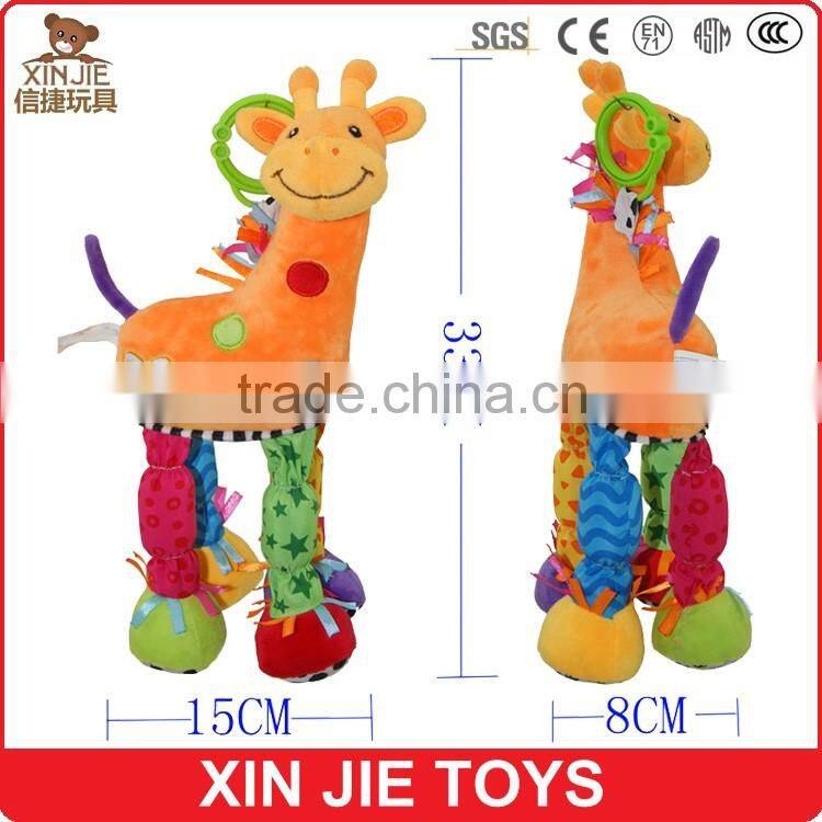 custom squeaky deer soft baby toy good quality plush baby toy with bell
