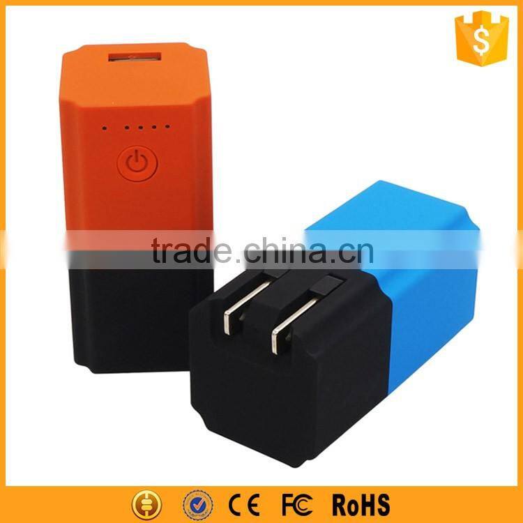 2800mAh AC Adapter Power Bank 2 IN 1 Portable Power Bank with AC Plug