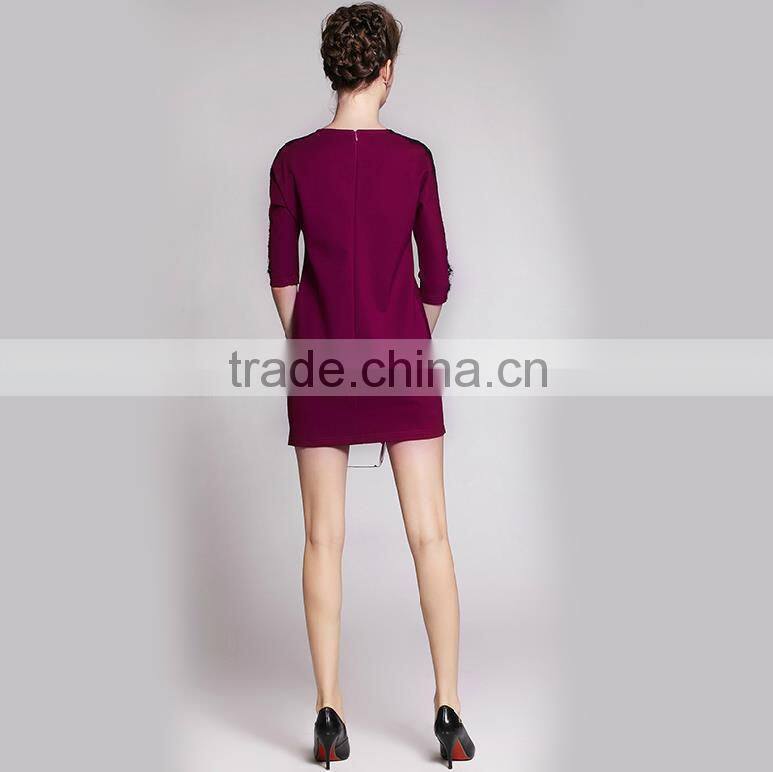 latest purple casual vintage styhlish clothing one piece dress