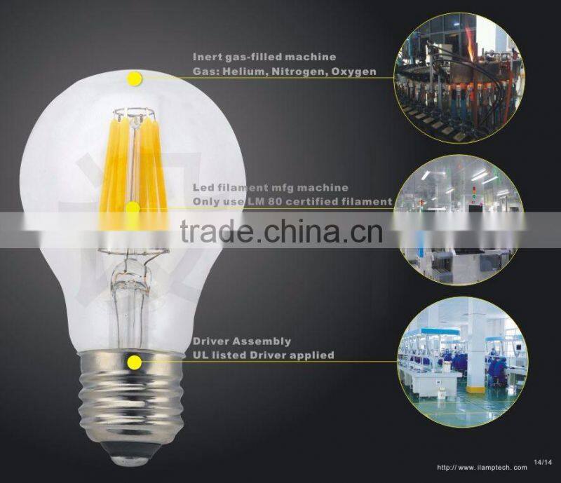 UL Listed Dimmable E12 2W 4W 6W C35 Candle LED Filament Bulb