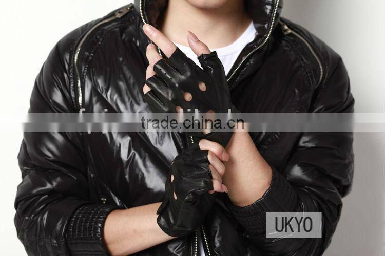 fashion cool fingerless wholesale men dance sequin gloves