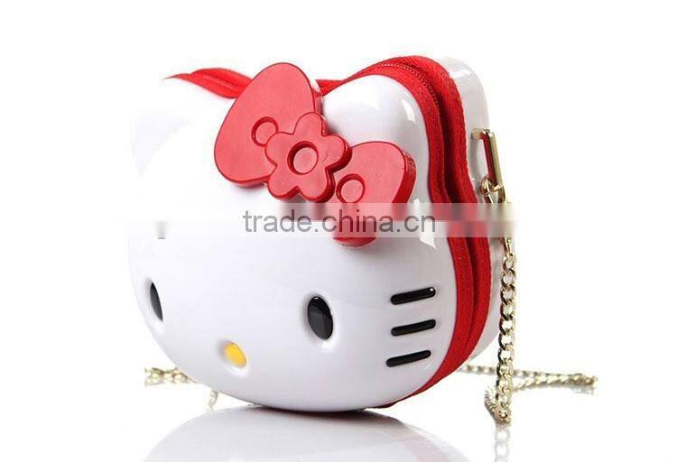 2016 new design bag cute kitty messenger bag hot sell ABS+PC child's bag