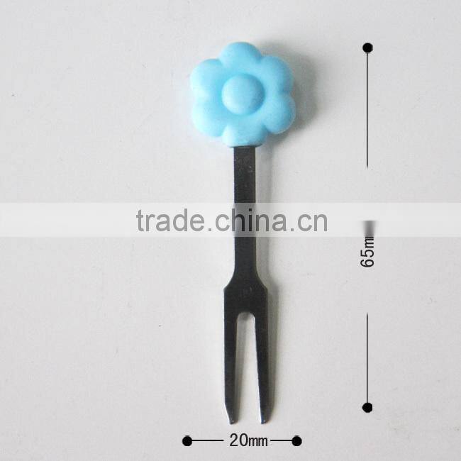 Cute sunflower shape stainless steel silicone fork
