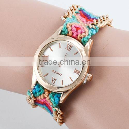 made in China vogue smart knitting hot charming colorful women watch(WJ-2775)