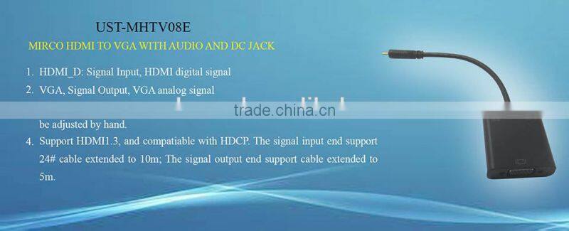 Mirco HDM I to VGA with audio and DC jack