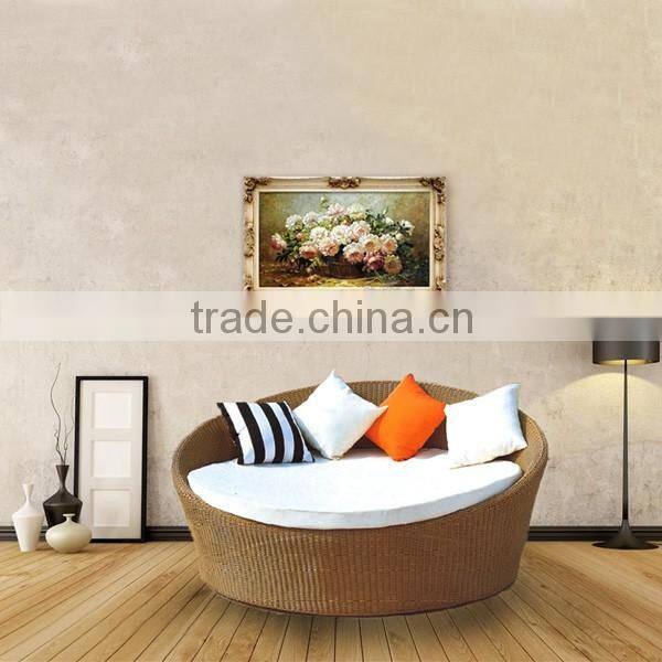 00 outdoor furnitue for garden comfortable round sun rattan sofa bed YPS053