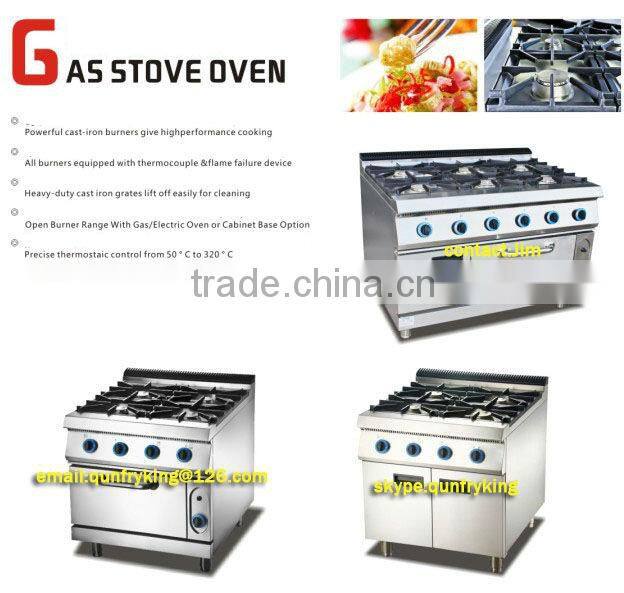 Heavy Duty 36in Stainless steel Gas range with 4-burner & oven combination cooking equipment